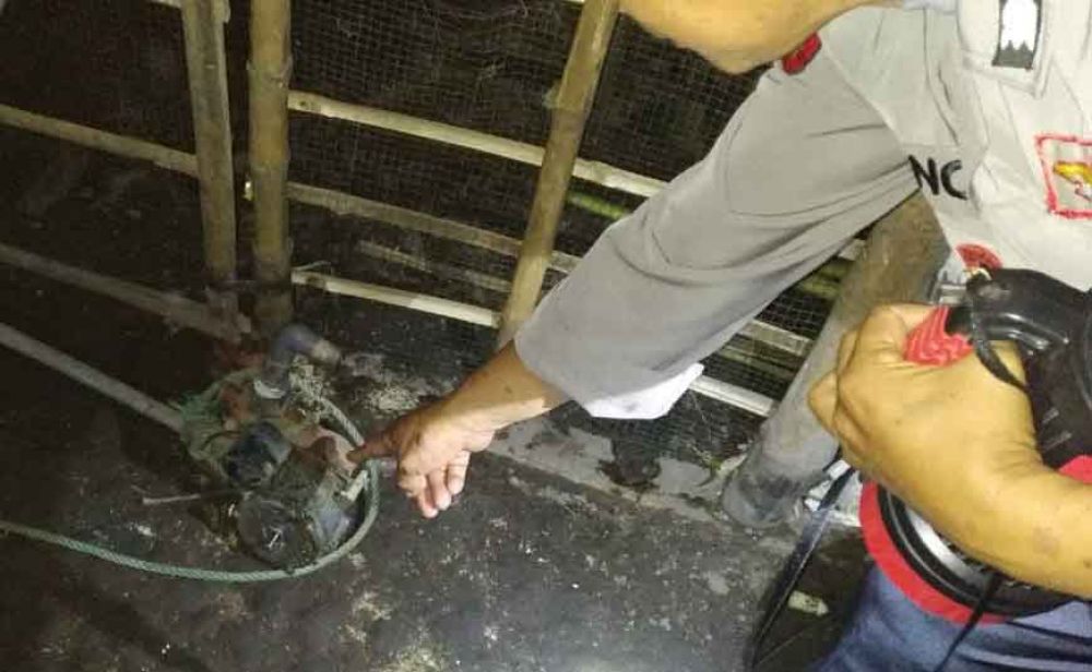 Polisi tunjukkan mesin pompa yang diperbaiki korban