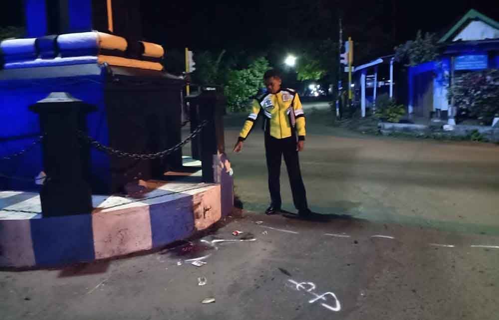 Polisi tunjukkan lokasi tabrak bundaran jalan