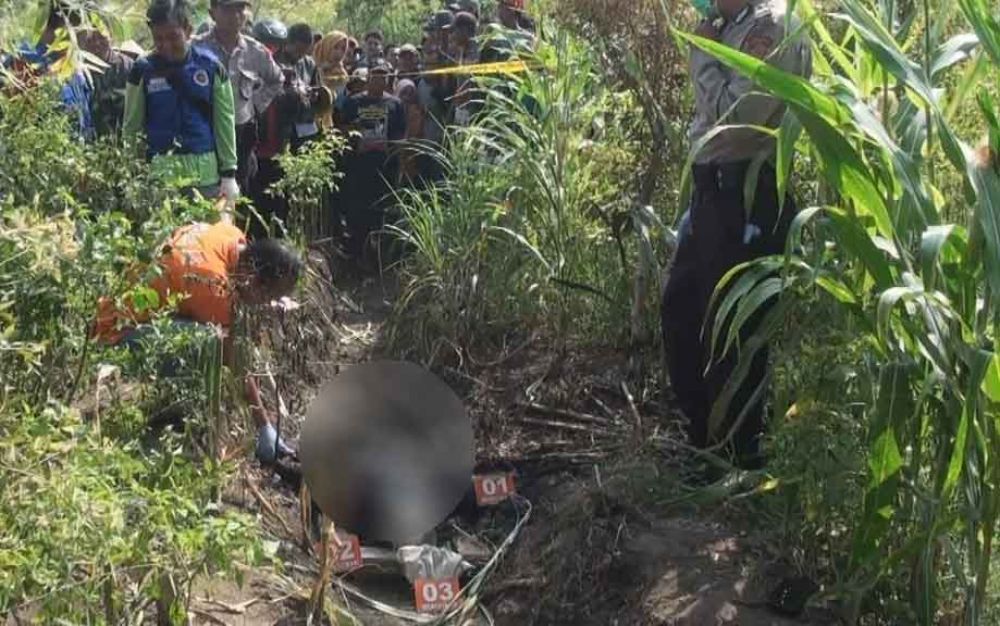 Kepala Mayat Gosong di Kebun Tebu Mojokerto Dibalut Karung Plastik