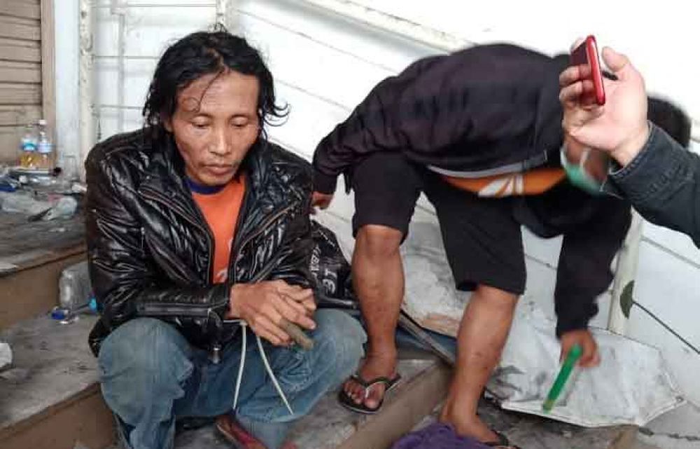 Sugeng, terduga pelaku mutilasi di Malang saat ditangkap