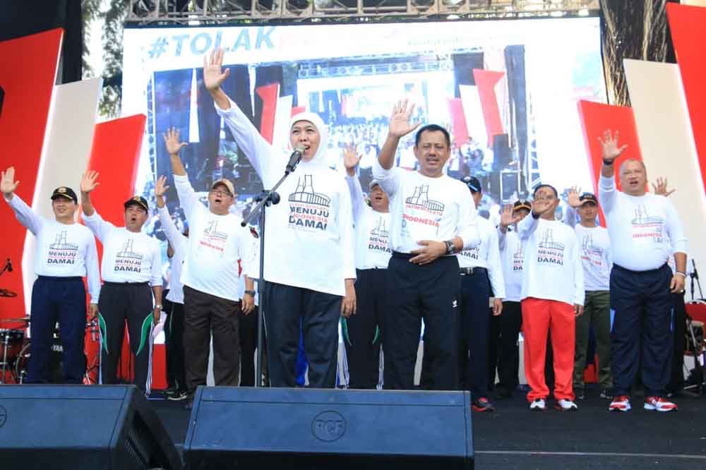 Lepas Burung Merpati, Forkopimda Jatim Ajak Masyarakat Tolak Kerusuhan