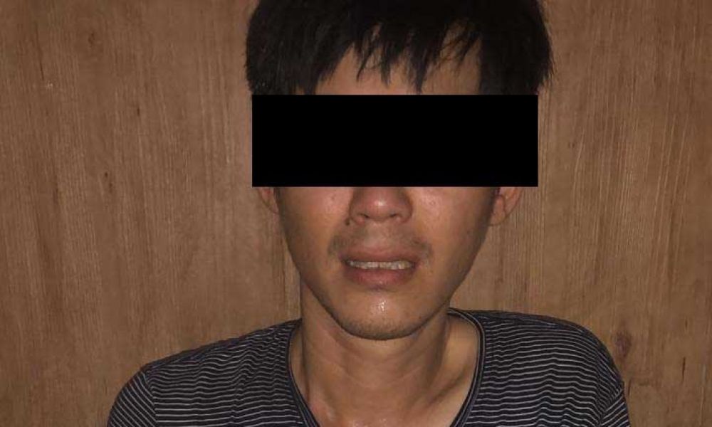 Tersangka pengedar sabu Peter Kristiono yang ditangkap