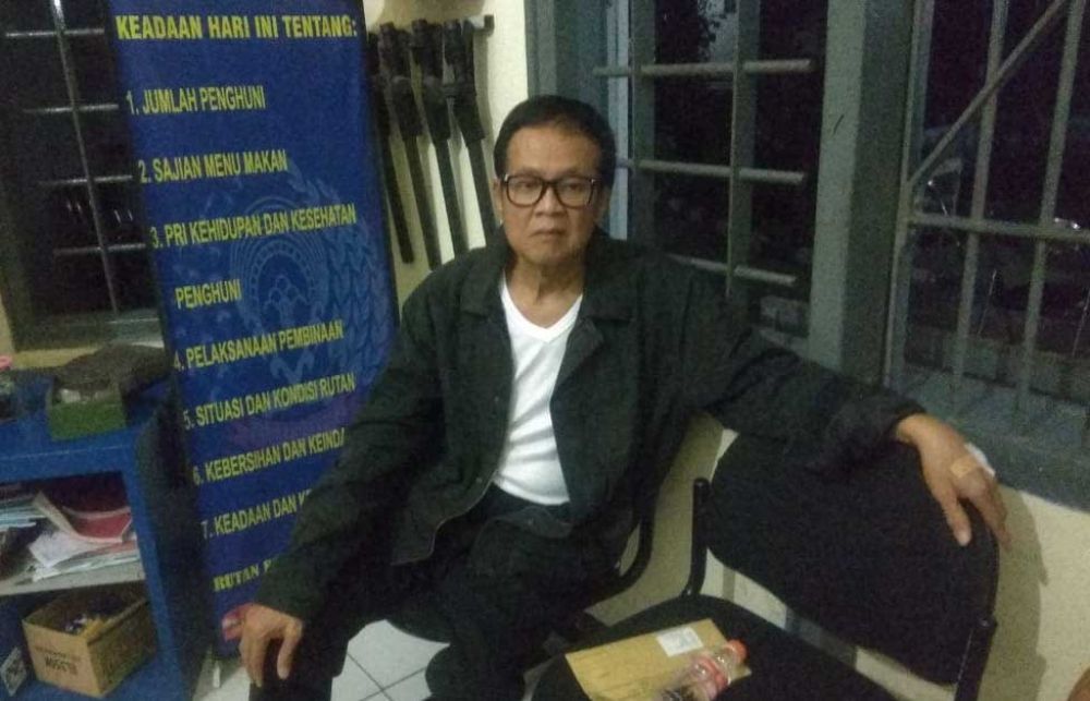 Tatang saat ditahan di Rutan Klas 2b Trenggalek
