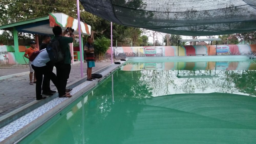 Kolam renang Tirta Jaya Brantas di Mojokerto tempat tewasnya korban