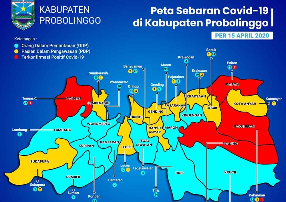Peta Persebaran Covid-19 di Kabupaten Probolinggo