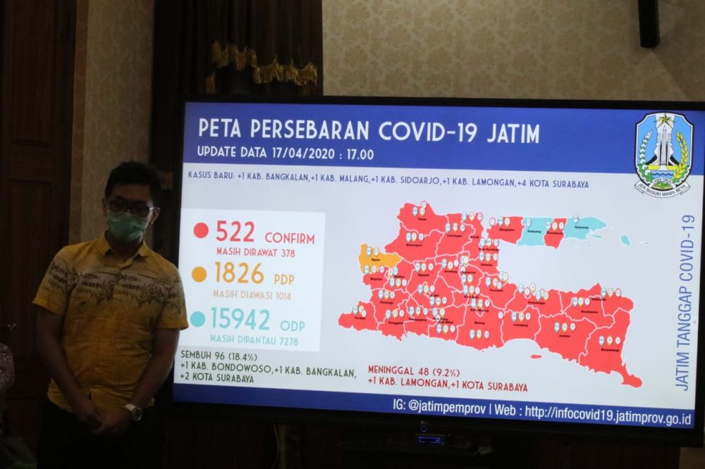 Peta Persebaran Covid-19 di Jatim
