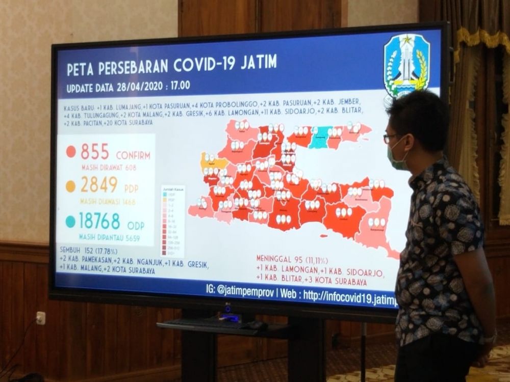 Peta Persebaran Covid-19 di Jatim
