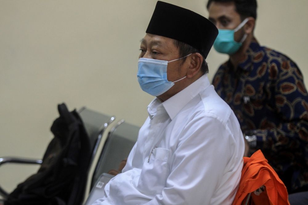 Saiful Ilah saat menjalani sidang perdana di Pengadilan Tipikor Surabaya