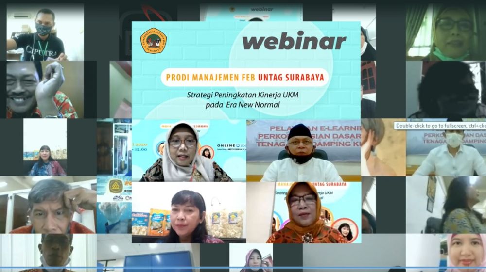 Webinar yang digelar Program Studi Manajemen Fakultas Ekonomi dan Bisnis Untag Surabaya