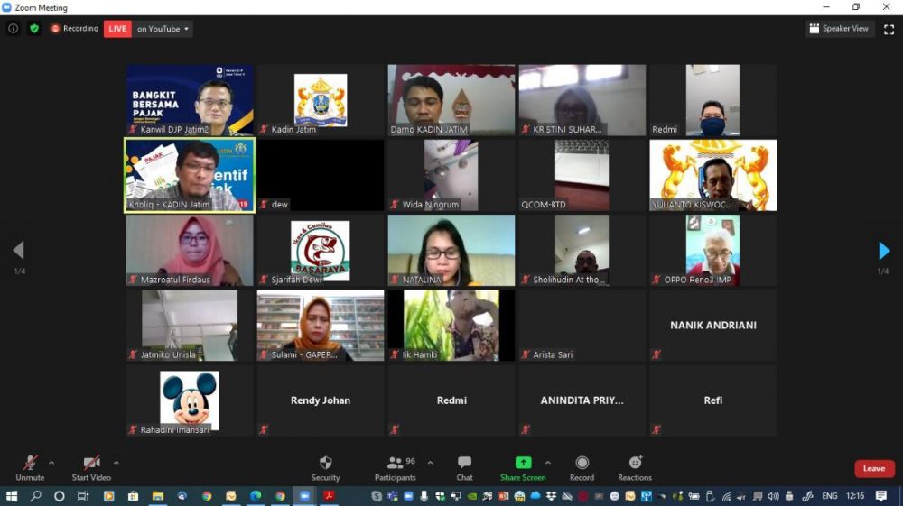 Webinar Kadin Jatim bersama DJP Jatim II