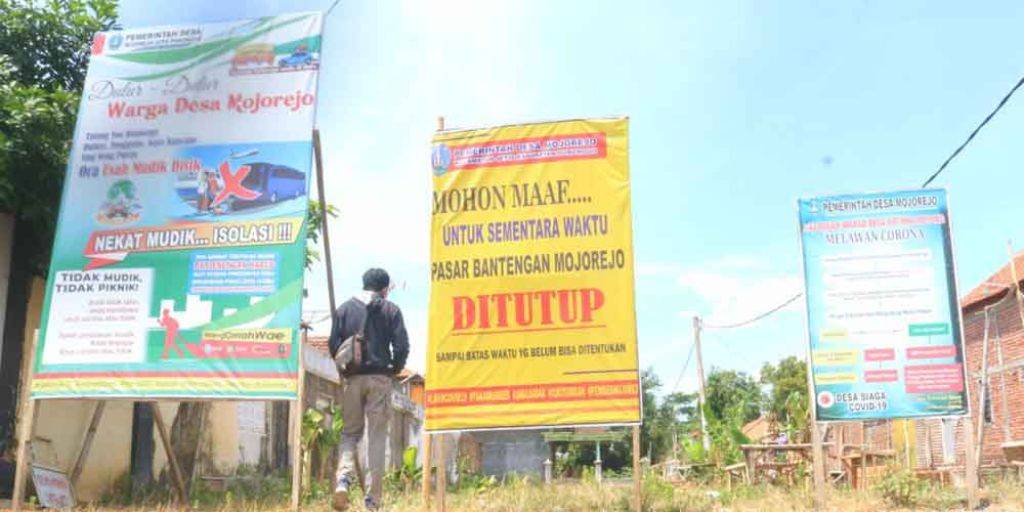 Pasar Desa Mojorejo Ponorogo tutup sementara