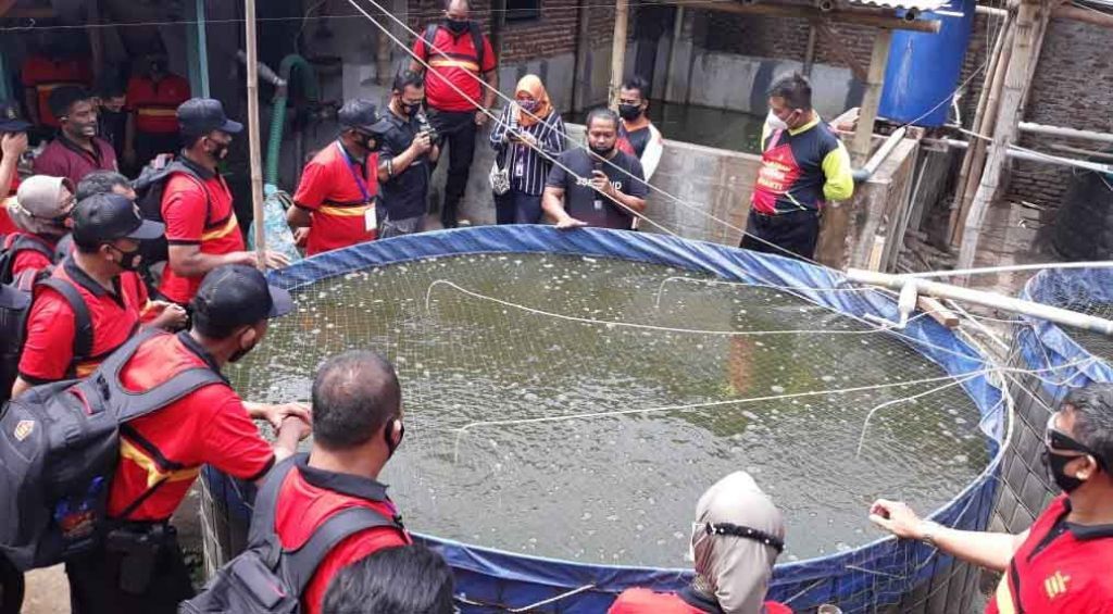 Bripka Haedy ajarkan cara budidaya lele kepada anggota yang akan purna tugas