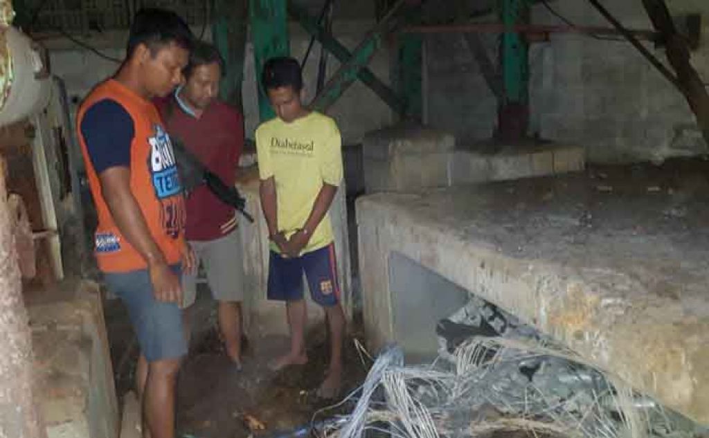 Pencuri kabel yang diamankan