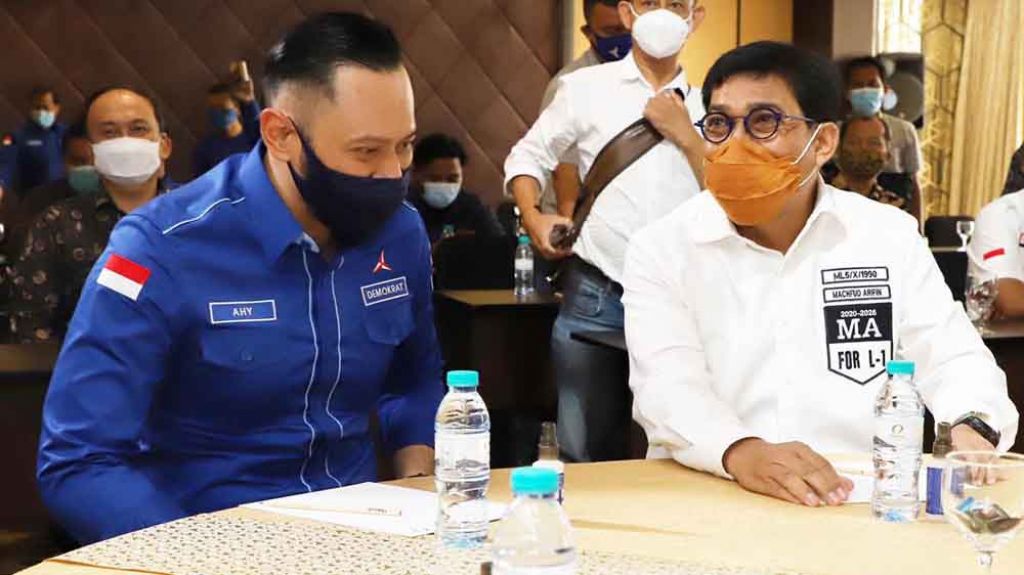 Ketua Umum Partai Demokrat, Agus Harimurti Yudhoyono (AHY) dan Machfud Arifin