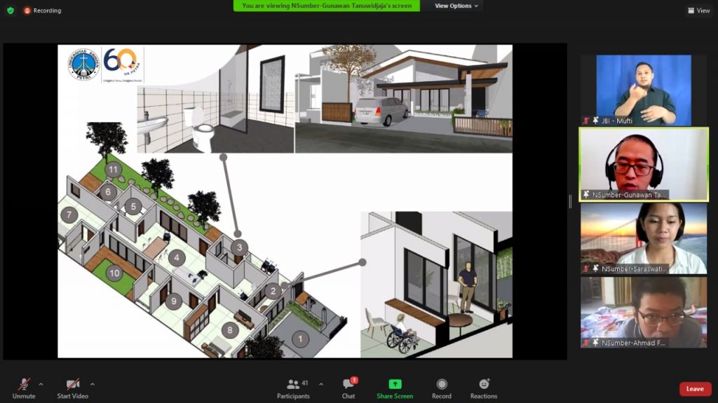 Webinar bedah buku berisi desain Rumah Anti Covid-19 yang digelar UK Petra Surabaya