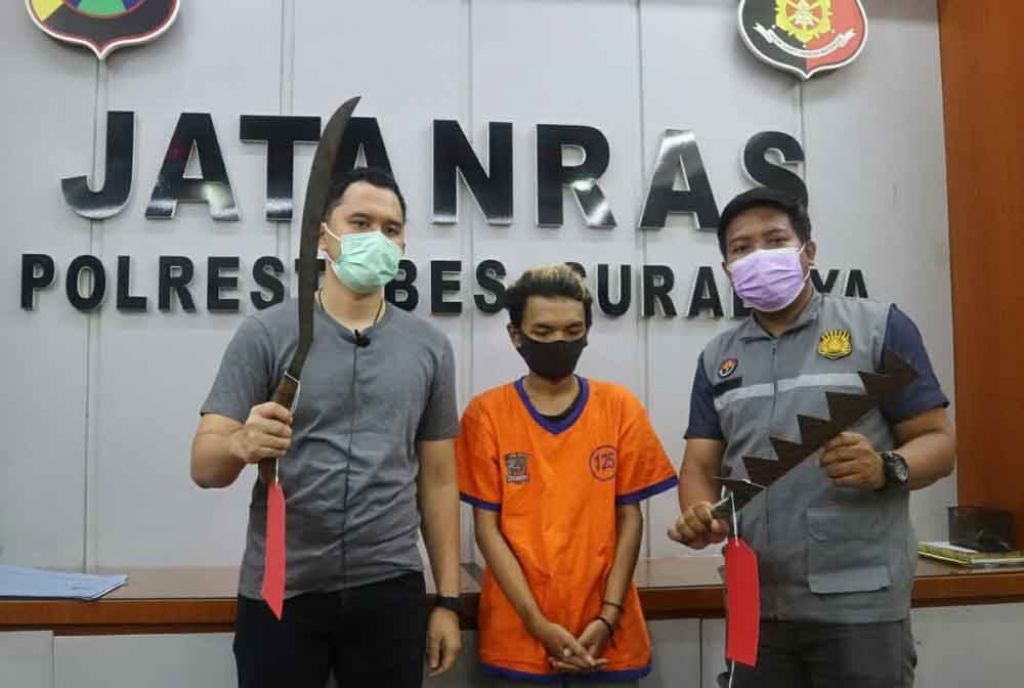 Ini Tampang Pemuda Pembawa Sajam saat Tawuran Antar Geng di Pasar Keputran