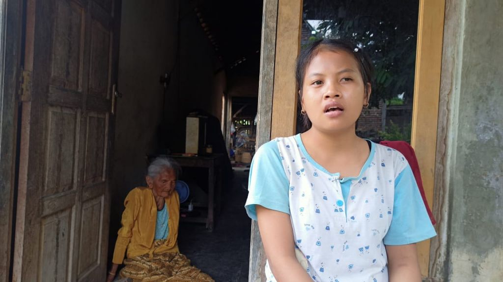 Siti Sulikah di rumahnya Desa Nglanduk, Kecamatan Wungu, Kabupaten Madiun