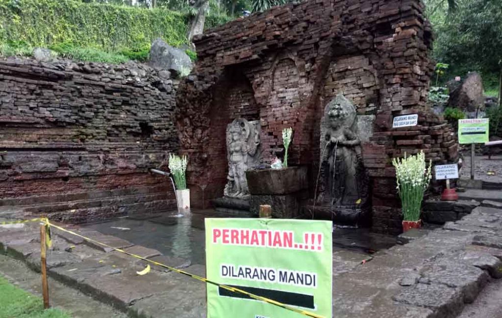 BPCB Larang Ritual Mandi di Petirtaan Candi Belahan Sumber Tetek
