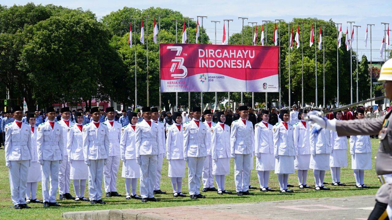 Paskibraka Banyuwangi saat menggelar upacara