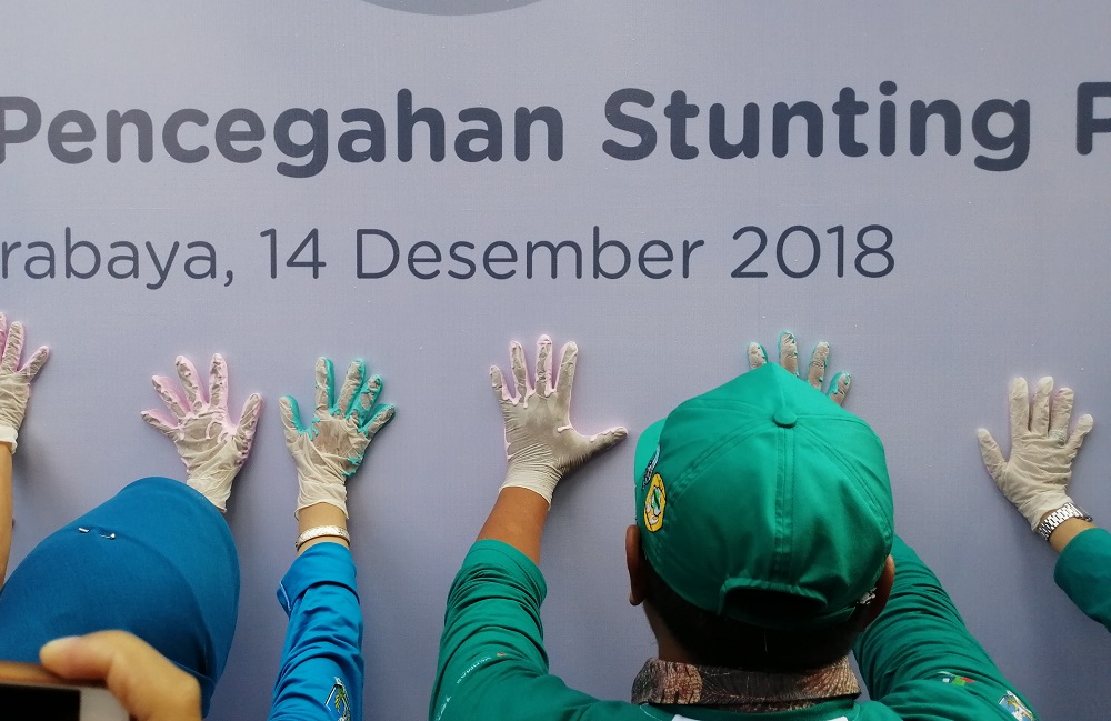 Deklarasi Pencegahan Stunting di kantor Gubernur Jatim.