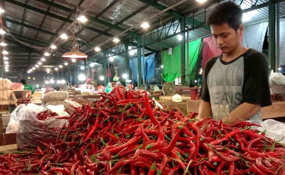 Aktivitas pedagang cabai di Pasar Induk Osowilangun Surabaya (PIOS)