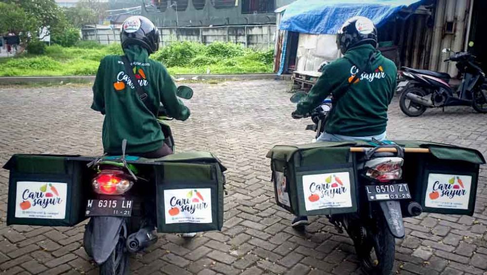 Kurir carisayur.com siap antarkan pesanan ke rumah pelanggan