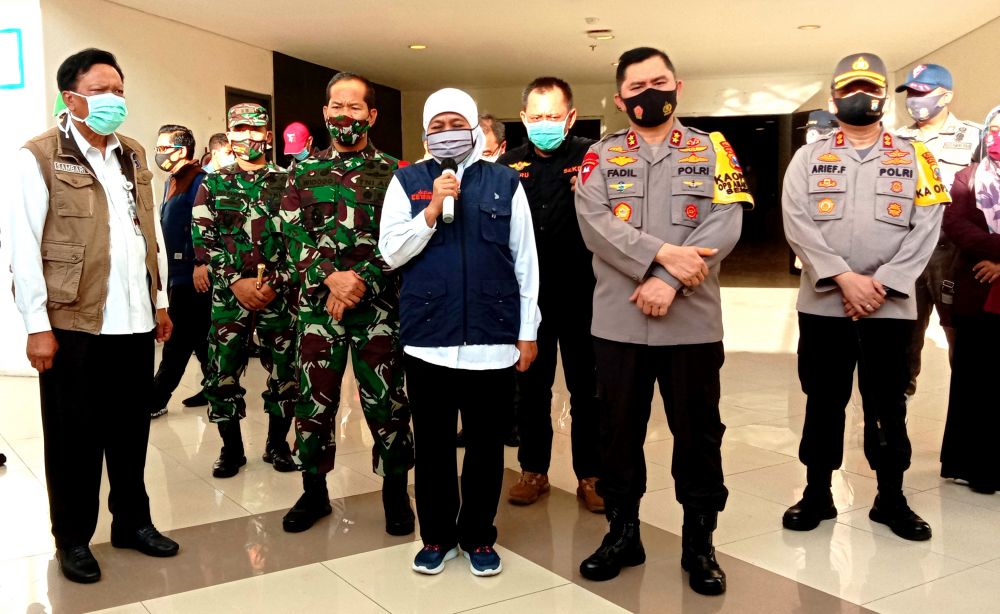 Gubernur Khofifah tinjau Pondok Rehabilitasi dan Observasi Covid-19 Gelora Joko Samudro Gresik
