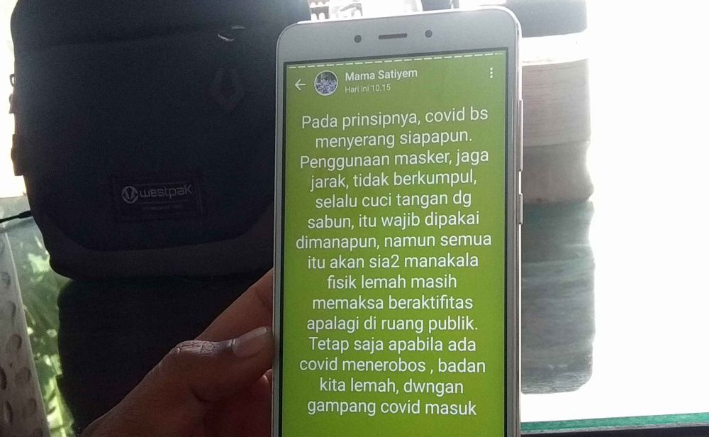 Status Bacabup Banyuwangi yang menyebut terkonfirmasi Virus Corona