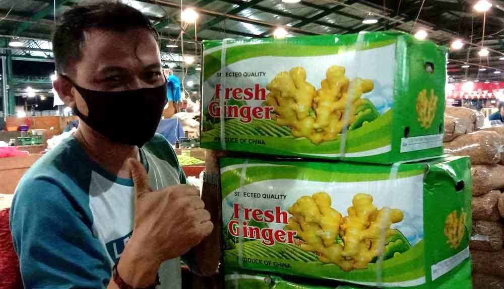 Jahe impor yang didatangkan dari Cina untuk penuhi permintaan pelanggan di PIOS