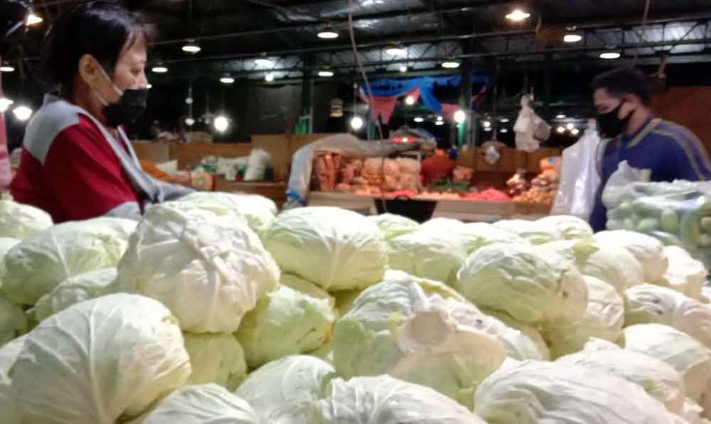 Pedagang kubis segar di PIOS