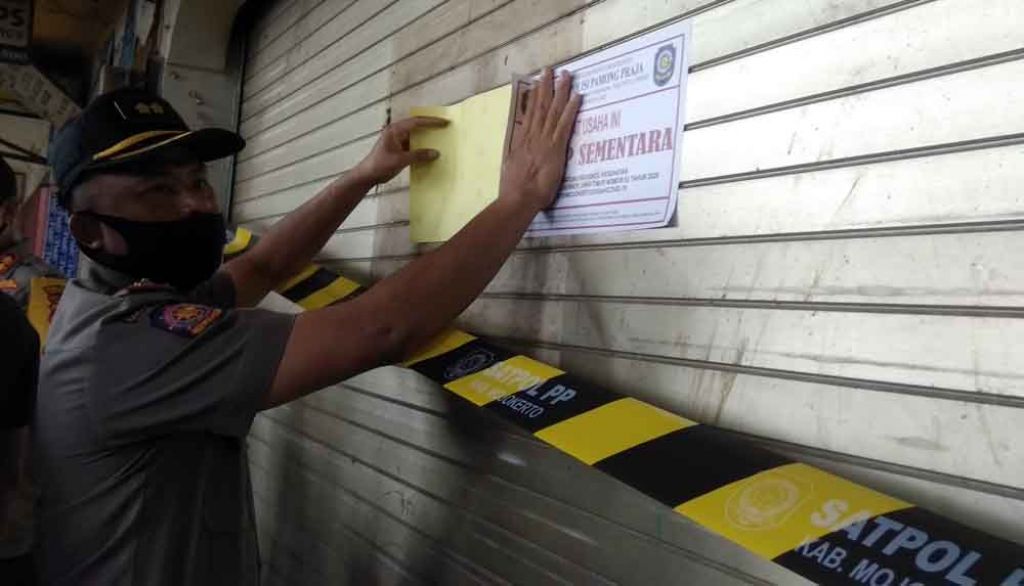 Penutupan sementara tempat usaha di Mojokerto