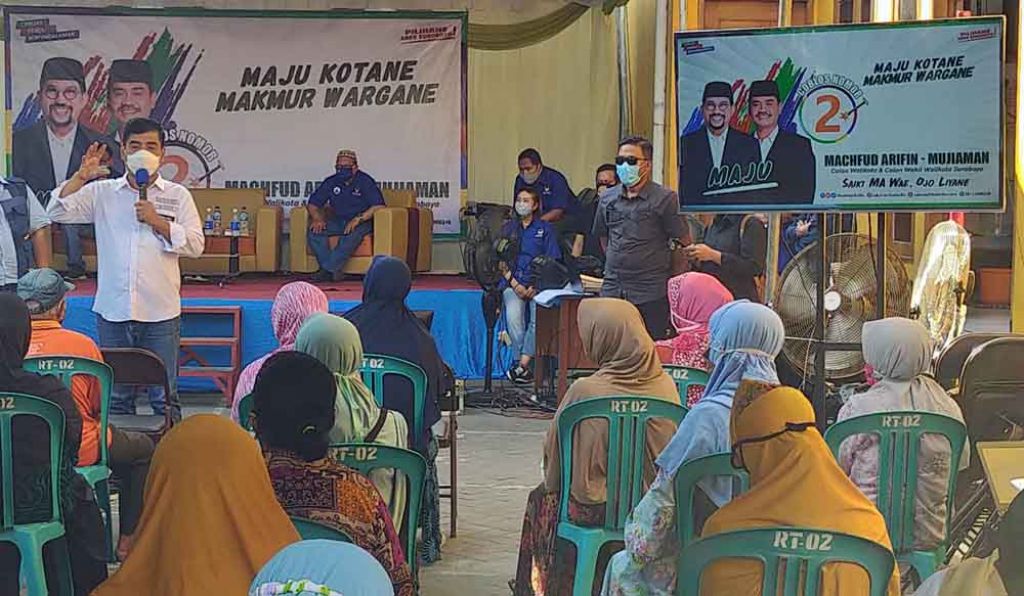 Calon Wakil Wali Kota Surabaya nomor urut 2, Mujiaman Sukirno di Jemur Ngawinan