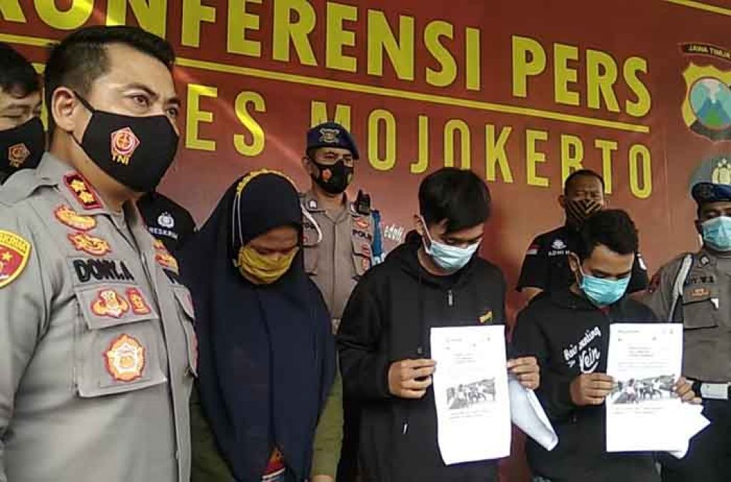 Ketiga pengunggah video tawuran dua geng cewek