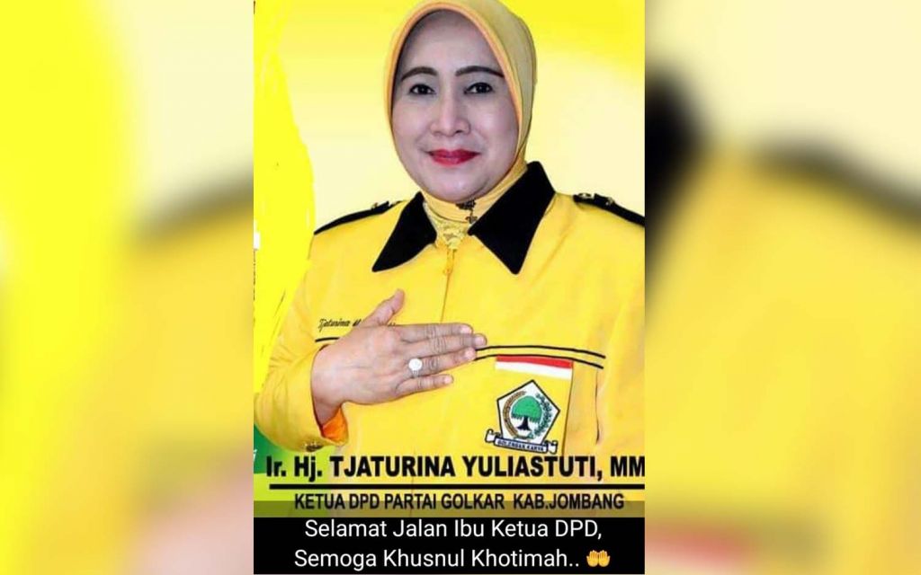 Ketua DPD Golkar Jombang, Tjaturina Yuliastuti tutup usia (Foto: Istimewa)