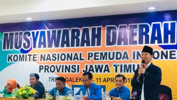 Plt Bupati Trenggalek sambutan pertama usai terpilih pimpin KNPI Jatim