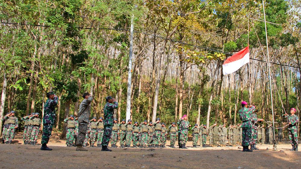 Upacara kemerdekaan di hutan Selogiri Kalipuro Banyuwangi