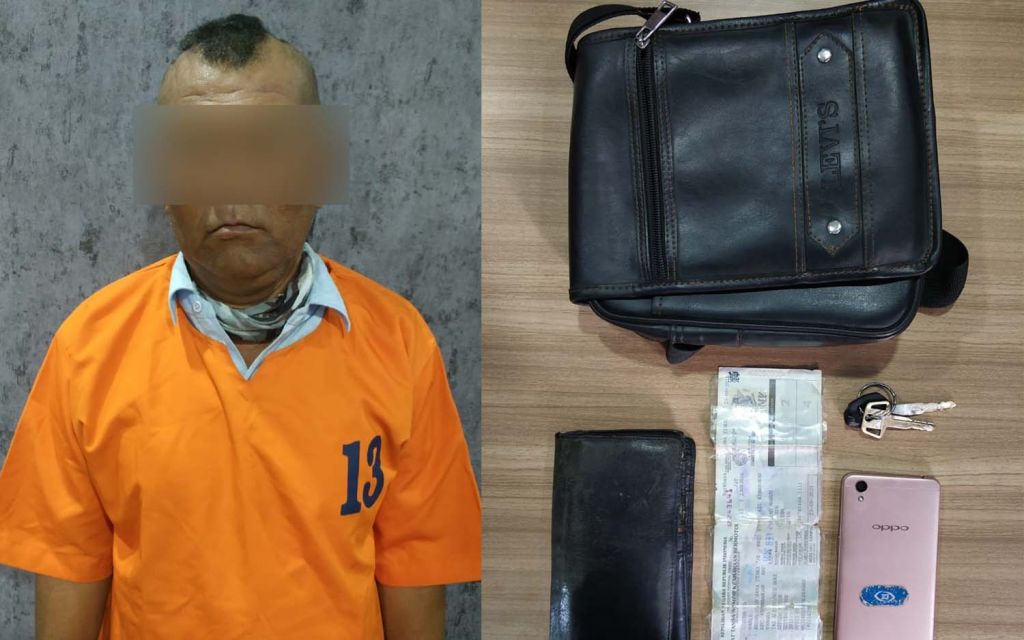 Kolase kakek di Surabaya dan HP yang dicurinya