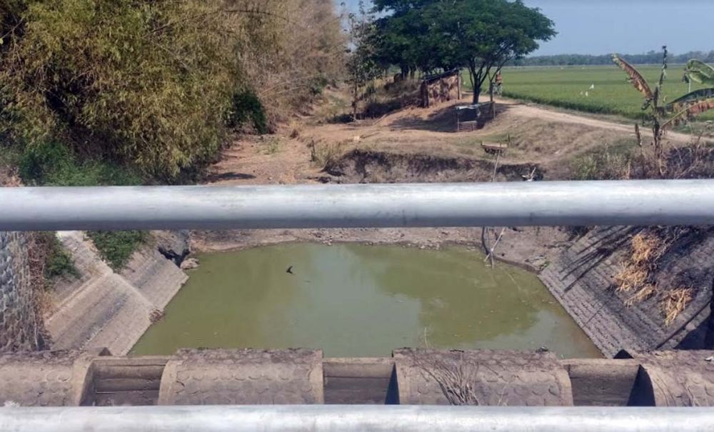 Sungai Kedung Kanal Madiun, tempat ditemukannya kakek Sukidi tewas mengambang