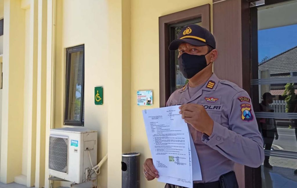 Kasat Sabhara Polres Blitar AKP Agus Hendro Tri Susetyo di Mapolda Jatim