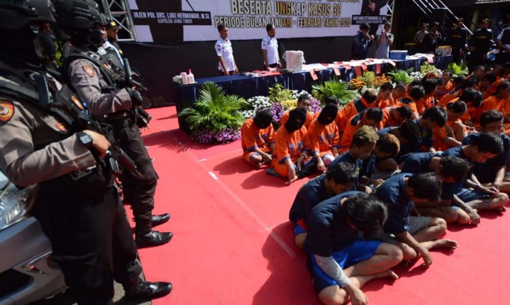 Ungkap kasus 3C Polres Pelabuhan Tanjung Perak Surabaya, salah satunya komplotan bajing loncat