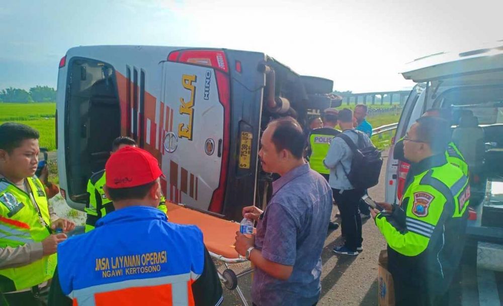 Kecelakaan Maut Bus Eka di Tol Nganjuk Tewaskan 4 Orang, Tersangka?