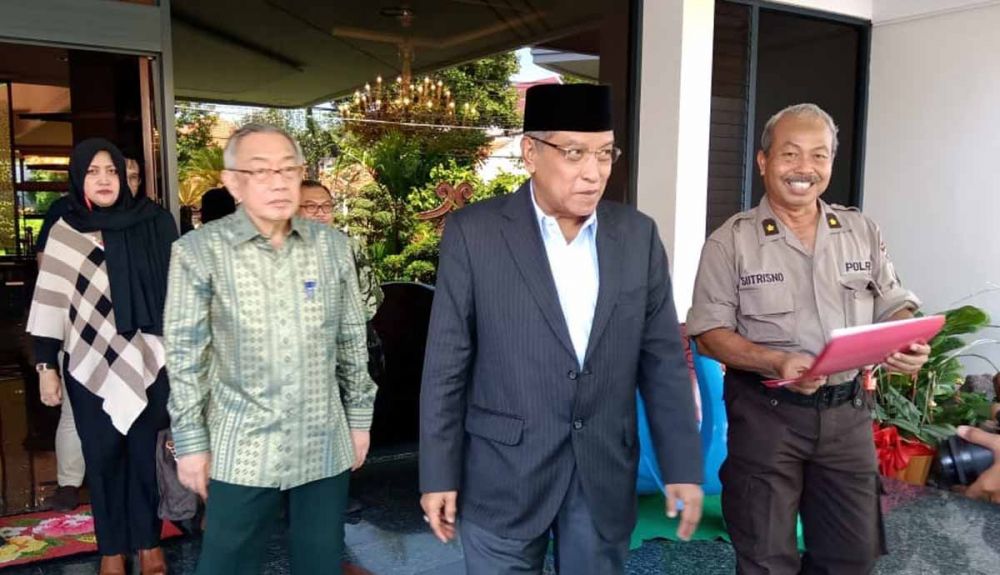 Ketum PBNU, Said Aqil Siradj saat berada di Jalan Embong Tanjung, Surabaya