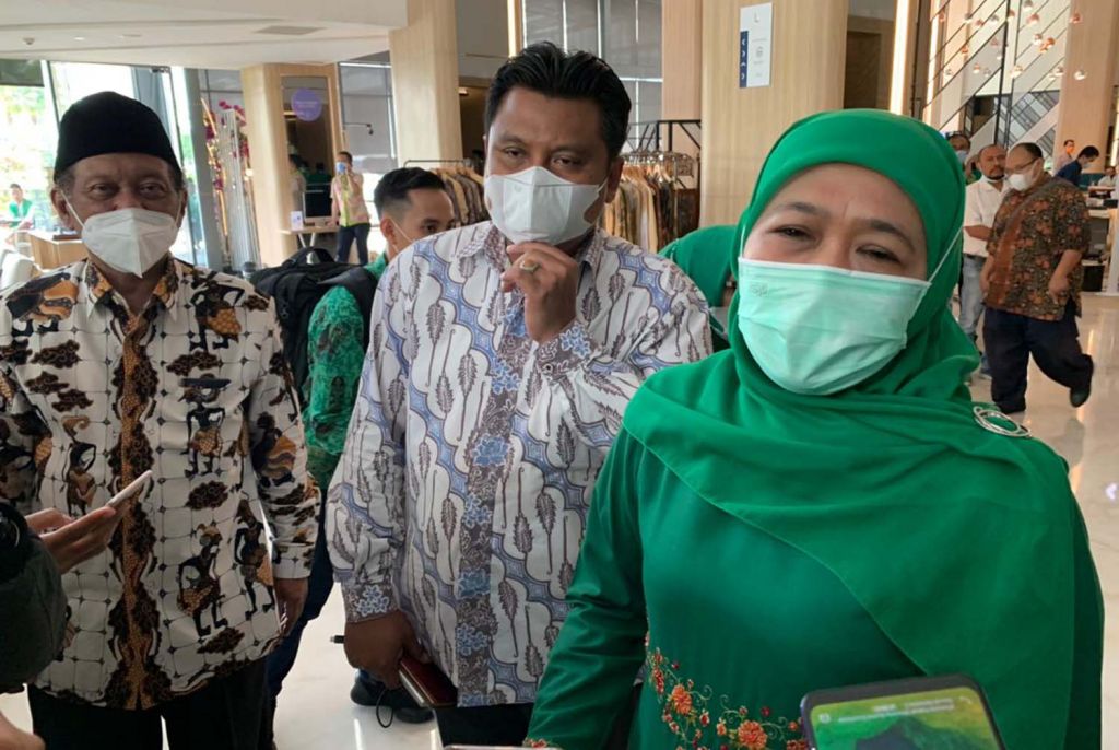 Khofifah Indar Parawansa usai menghadiri Muswil IX DPW PPP Jatim di Surabaya