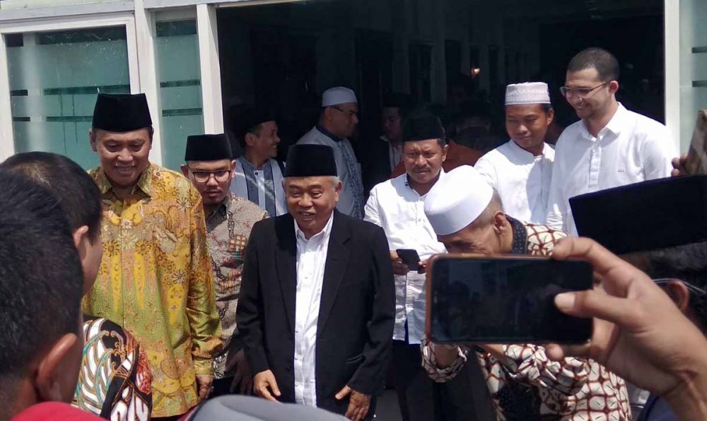 KH Asep Saifuddin Chalim usai memberikan kuliah umum di Institut Abdul Chalim Pacet, Mojokerto