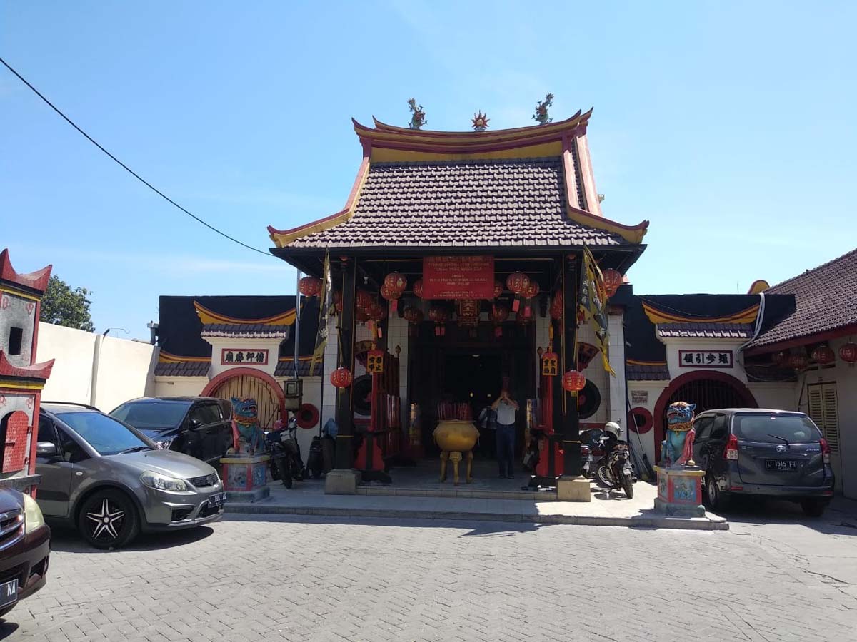 Suasana Klenteng Pak Kik Bio di Jalan Jagalan Surabaya yang dikabarkan terbakar siang ini/Reyhan