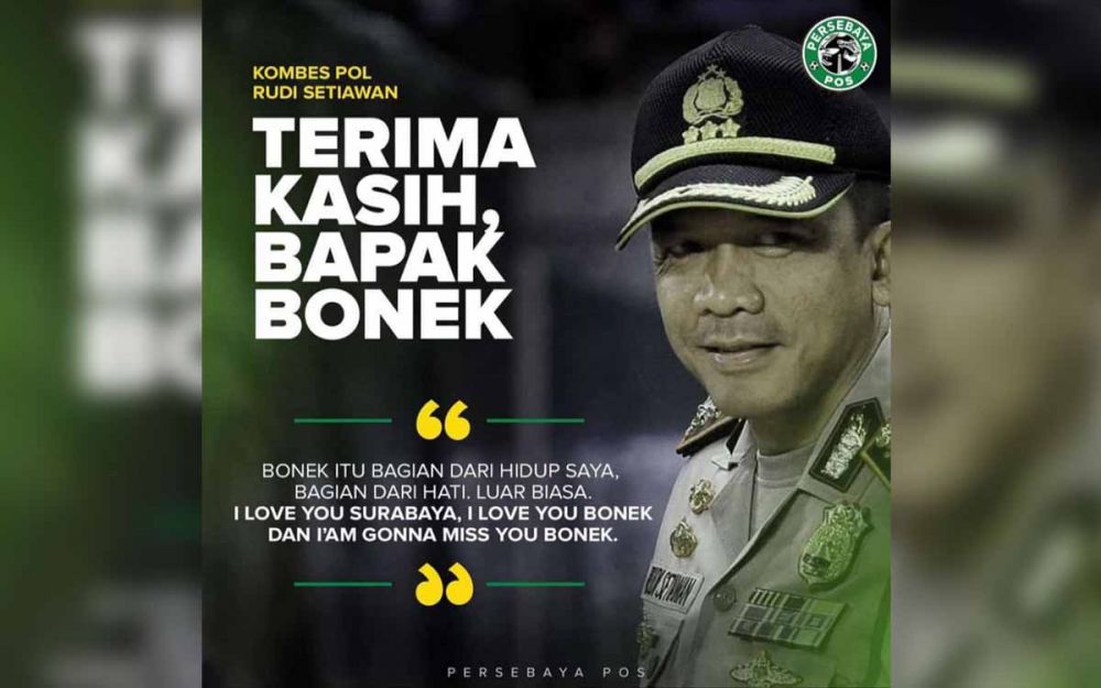Kombes Pol Rudi Setiawan disebut Bapak Bonek (foto: Istimewa)