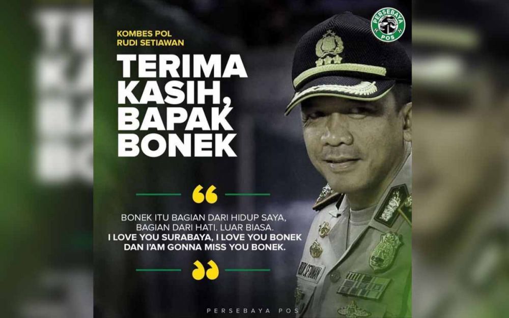Kombes Pol Rudi Setiawan disebut Bapak Bonek (foto: Istimewa)