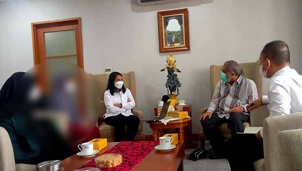 Korban dugaan pelecehan seksual bersama Komnas PA bertemu Menteri PPPA I Gusti Ayu Bintang Darmavati