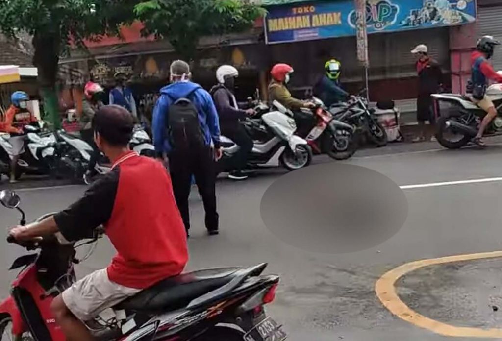 Lokasi kecelakaan dua motor di Pasuruan