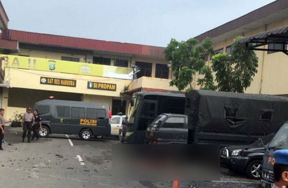 Foto ledakan di Polrestabes Medan yang beredar 